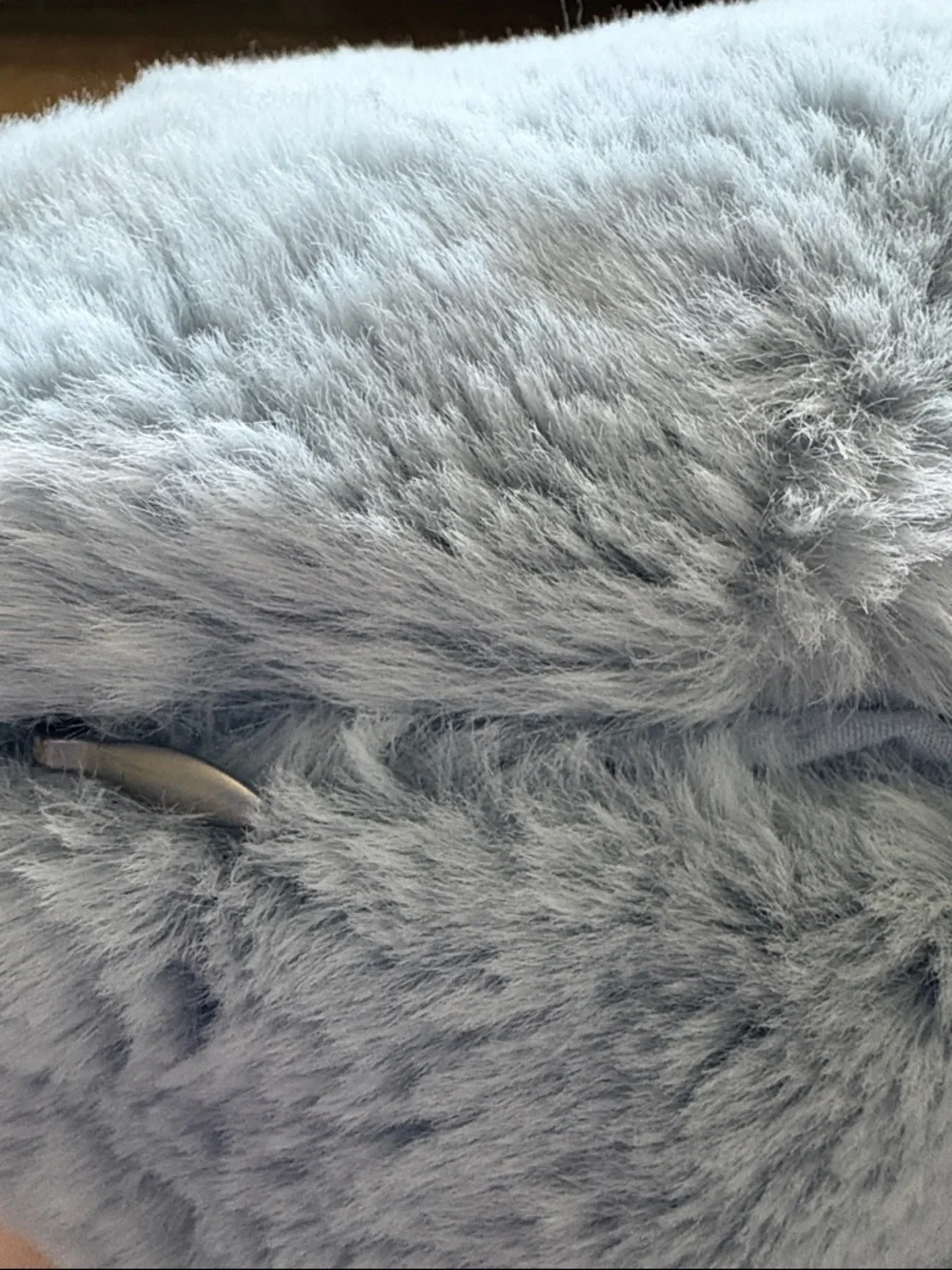 UGG Olivia Plush Light Blue Faux Fur Square Throw Pillow